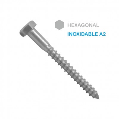 TIRAFONDO BARRAQUERO DIN 571 8X60MM INOX A2-70