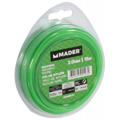 HILO DESBROZADORAS RECORTABORDES NYLON REDONDO 2MM 15M MADER