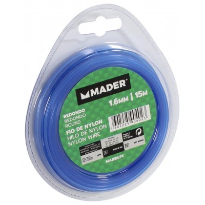 HILO DESBROZADORAS RECORTABORDES NYLON REDONDO 1,6MM 15M MADER