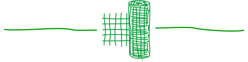 Mallas metal, plástico.